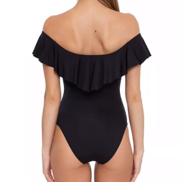 NWT Trina Turk Monaco Off The Shoulder turquoise swimsuit Sz6 - Picture 7 of 7